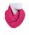 DZT1968 Unisex Girl Knit Round Shawl Wrap Scarf Warmer - Hot Pink - CS126TKLYD3