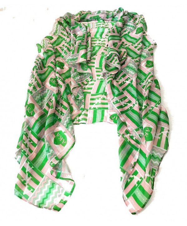 Alpha Kappa Alpha Sorority Pink Green Converttible Scarf-Wrap - CB1880QREUT