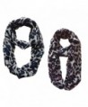 Women's Retro Fashion Two Tone Animal Print Infinity Loop Scarf - White & Purple - C211P9ALB4V