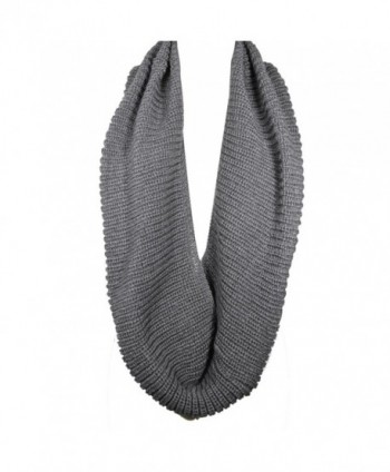 Wrapables Thick Knitted Winter Warm Infinity Scarf - Dark Grey - CE11CS86729