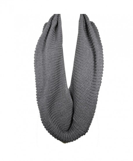 Wrapables Thick Knitted Winter Warm Infinity Scarf - Dark Grey - CE11CS86729