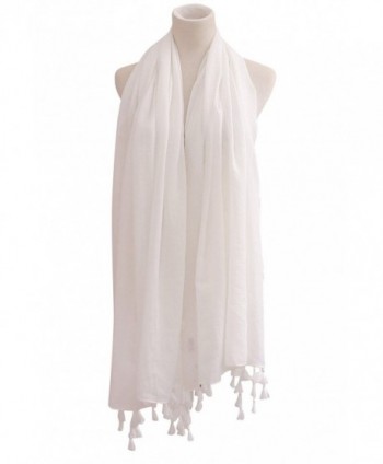Lightweight Plain Scarf Tassels inches in Fashion Scarves