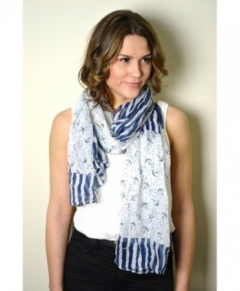 Nautical Navy Anchors Scarf Shawl