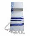 100% Wool Tallit Prayer Shawl in Blue and Silver Stripes Size 24" L X 72" W - CB11224CLVP