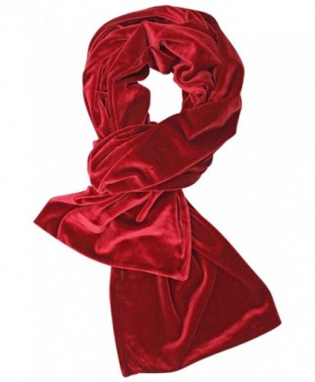 Long Velvet Evening Scarf - Red - CI128O8OS6D