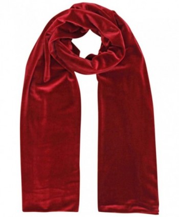 Red Long Velvet Evening Scarf