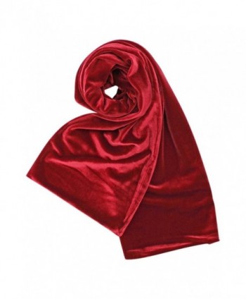 Red Long Velvet Evening Scarf in Cold Weather Scarves & Wraps