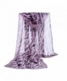 Deamyth Women Chiffon Scarf Zebra Stripe Prints Wrap Shawl Headscarf - Purple - CX12O002J8C