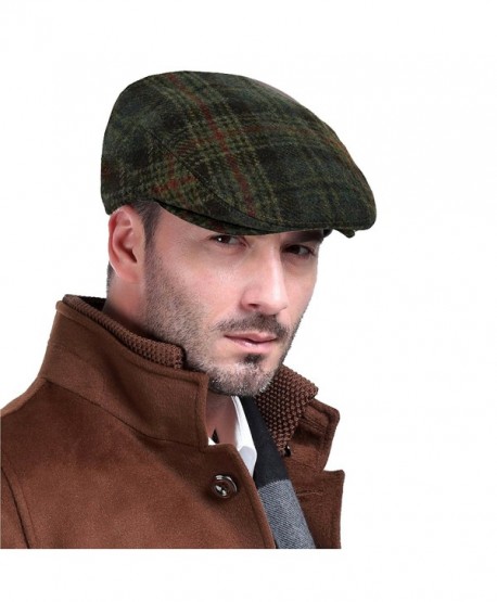 Men's Premium 100% Wool Classic Flat Ivy Newsboy Collection Hat - C512BQY5U2D