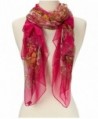 Women's Super soft Lightweight Abstract Sheer Silk Scarf - Hot Pink Floral - CM11LHF08W9