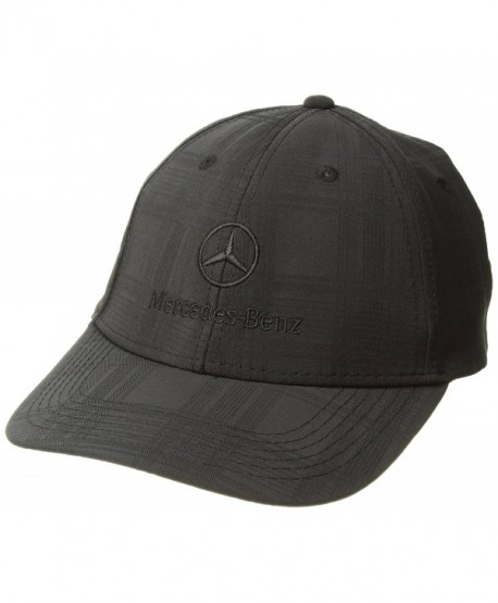 Genuine Mercedes Benz Plaid Patterned Structured Baseball Cap Hat - BLACK- Adjustable - Black - CK11VFABD79