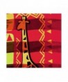 African Geometric with Giraffe Silk-Feel Lightweight Square Scarf (Red- 40" x 40") - CU180EGIS3H