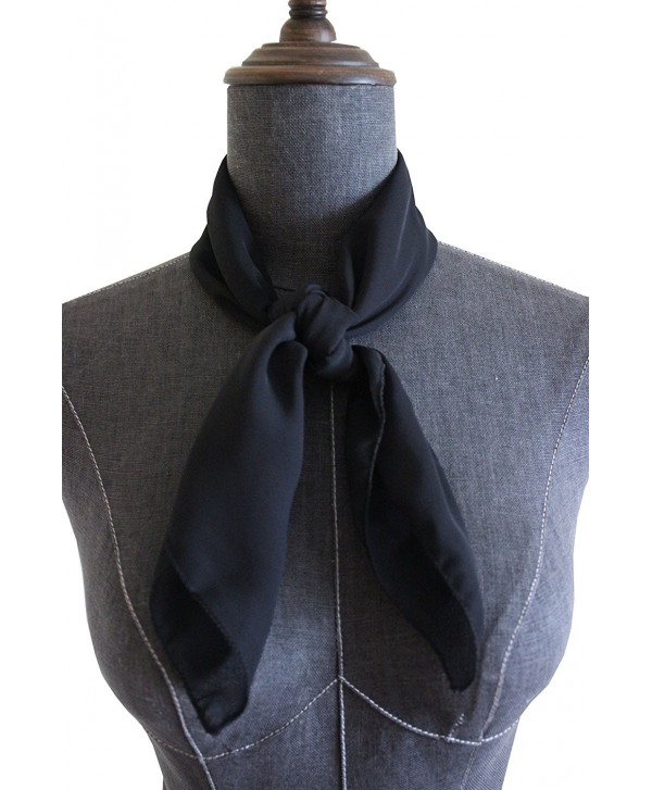 Chiffon Square Scarf Blend Neckerchief - Black - CP12O7PI3HD