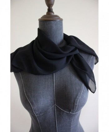 Solid Color Chiffon Square Neckerchief in Fashion Scarves