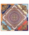 Anshili Women's Geometric-Pattern Natural Mulberry Silk Square Scarf 40"x40" - Type D - CR12J7A7G33