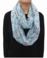 Lina & Lily Twigs Bird Print Women's Infinity Scarf - Turquoise - C111SO7ZYX1