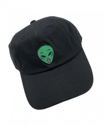 Fan yi UFO Baseball Cap Aliens Embroidered Adjustable Snapback Dad Hats Cotton Unisex - Black - CM187K98M49