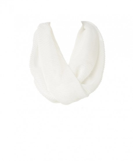 Women's New Light Weight Silky Soft Stole Fashion Infinity Loop Scarf - White - CV17YERCEDG