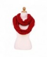 Premium Warm Knit Sequin Infinity Loop Circle Scarf -Diff Colors Avail - Red - C811I4F6K3L