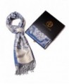 Alice Blake Premium Metallic Floral/Paisley Pashmina Scarf Shawl Wrap w/Gift Box - Blue - CP12NRWGQLO