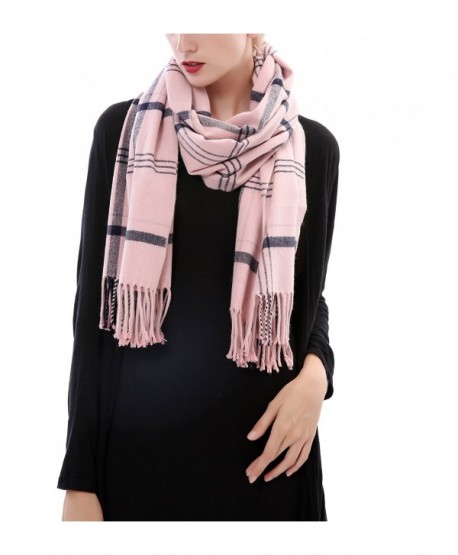 Aolige Super Soft Cashmere Blanket Winter Scarf Classic Lattice Warm Shawl for Women - Pink - CV186C6QU66 Aolige Super Soft Cashmere Blanket Winter Scarf Classic Lattice Warm Shawl for Women - Pink - CV186C6QU66