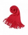 Allegra K Unisex Rectangle Shape Winter Warm Long Knitted Scarf - Red-2 - CV11OUNQITR