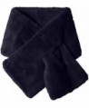 La Fiorentina Women's Plush Collar Scarf with Pull-Through - Navy - CD12E1EBK1F