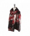 Sundayrose Foral Scarves Shawl Womens Peony Flower Summer Beach Wrap - Black Red - C3183M3SU7M