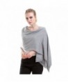 Vemolla Women Knitted Wool Solid Long Shawl Scarf Warp - Soft Grey - CY187R8RLKH