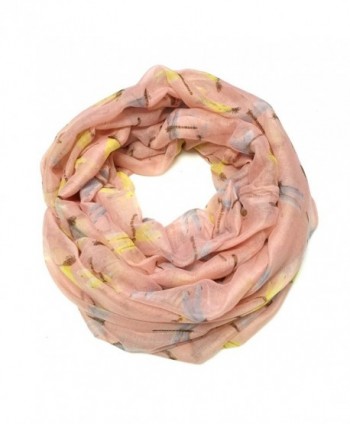 ALLYDREW Lightweight Dragonfly Infinity Circle Scarf - Light Peach - CJ11VNBR84D