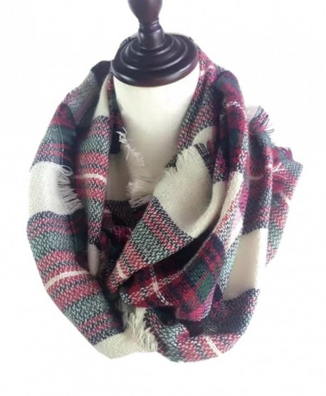 HONEYJOY Lady Comfort Warm Fashion Lovely Chunky Tartan Plaid Blanket Scarf Wrap - 5 - CZ12NGHYQPX