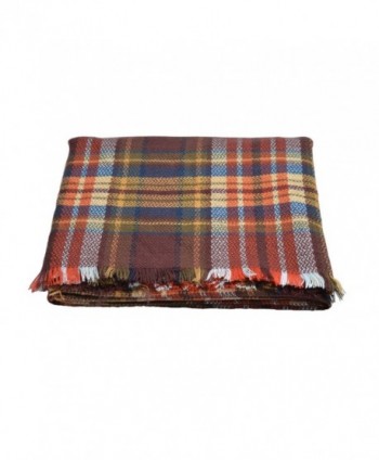 Premium Winter Checked Square Blanket in Cold Weather Scarves & Wraps
