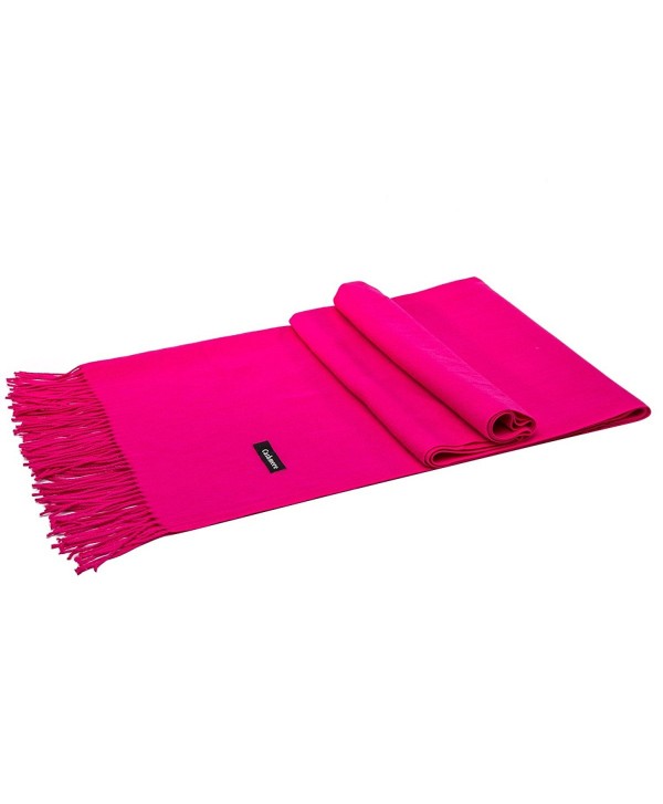 Kuayang Pashmina Scarf Cashmere Scarves for Women Mens Winter Shawls and Wraps - Rose Red - CV188Q797HX