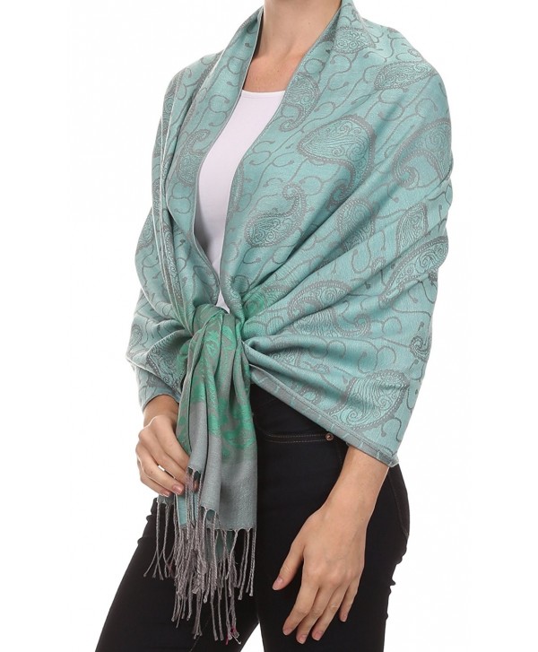 Sakkas Tracy colorful allover print Pashmina/ Shawl/ Wrap/ Stole with fringe - 2-pistachio - C9124TLYDNR