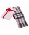 Women's Winter Cashmere Scarf w/ Gift Box- 64" x 11.5" - Pink/Grey Plaid-34 - CI185W4QDA4