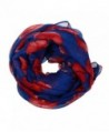 Willsa Fashion Red Poppy Print Long Scarf Flower Beach Wrap Ladies Stole Shawl - Blue - CP1858E20NU