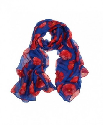 Willsa Fashion Poppy Flower Ladies in Fashion Scarves