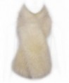 Futrzane Winter Straight Scarf Wrap Faux Fake Fur Collar Shawl Shrug - Ecru - CR11OBHXHPP