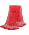 Rukiwa Dot Scarf- Fashion Women Long Soft Wrap Scarf Ladies Shawl Chiffon Scarves - Red - CG12MALPCVR