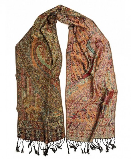 Bohomonde Rajana Scarf- Pashmina Indian Paisley Traditional Jacquard Scarf - Palace - CH11TTBKSGT