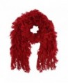Frilly Ruffle Winter Scarf With Fringe - Red - CK1103TMN05