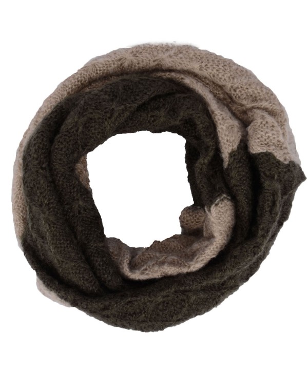 Simplicity Women's Fashion Knitted infinity Loop Scarf - Green Coffee - C812MY2A2F9