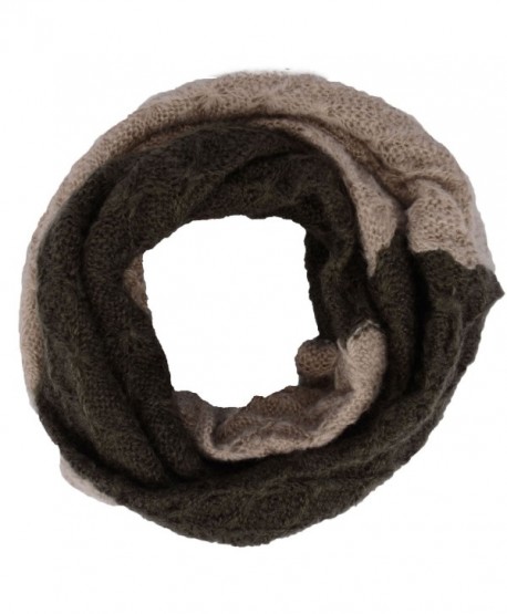 Simplicity Women's Fashion Knitted infinity Loop Scarf - Green Coffee - C812MY2A2F9