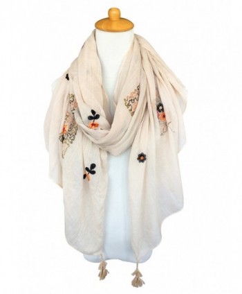 GERINLY Scarves Fragrant Flowers Embroidery