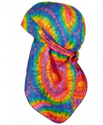 Tie Dye Skull Cap 1960s Hippie DESERT Bandana Head Wrap Doo Rag Tye Die - C412NRICU26