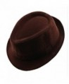 List A Mens Velvet Fedora Hat Selections - Stylish Smooth Trilby Panama Hats - Brown - C9180KUY6AS