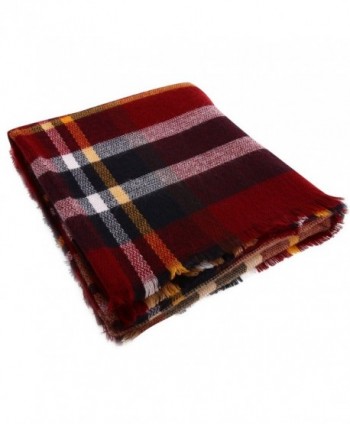 Phyxin Women Tassels Tartan Blanket