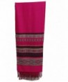 Soft Shimmering Indian Jamwar Silk Pashmina Scarf Wrap Shawl Stole - Fuschia - C611GBUR9H7