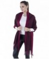 Niaiwei Long Pashmina Womens Wool Shawl- Bridal Extra Large shawl for Wedding Evening - Red + Red Wine - C7186YSD74Y