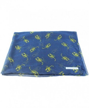 Kuldip Crushed Effect Pashmina Style Scarf. Animal Print Designs. - Scorpion Blue - CY11FHMP3RN